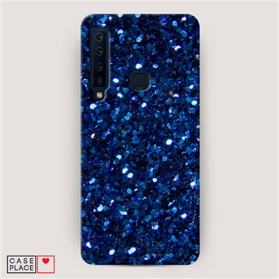 Пластиковый чехол Синие блестки рисунок на Samsung Galaxy A9 2018