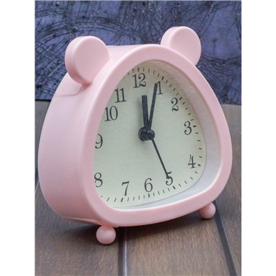 Часы-будильник «Cute ears», pink (11х11 см)