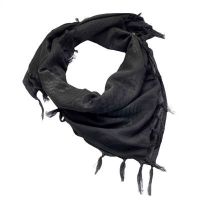 Черный однотонный платок арафатка, – головной убор, маска, шарф и средство выживания №2