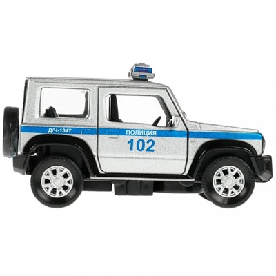 Машинка металлическая полицейская Suzuki Jimny серебро