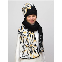 Комплект зимний женский шапка+шарф Камилла (Цвет светло-бежевый), размер 52-54, шерсть 80%