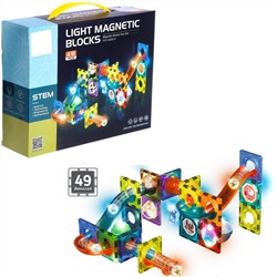 Конструктор магнитный "Light Magnetic Blocks" , 49 деталей ( свет )