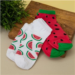 Носки женские "Watermelon Red and White", р.35-40, 2 пары
