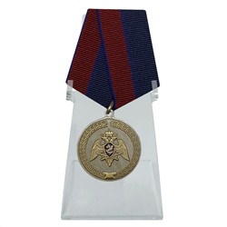 Медаль "За заслуги в укреплении правопорядка" (Росгвардии) на подставке, - для коллекционеров и истинных ценителей наград Росгвардии №1741