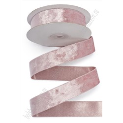 Лента двусторонняя велюр/атлас 2,5 см*10 ярд (SF-7601) розовый