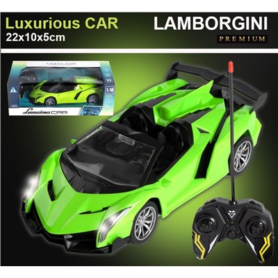 Машинка на радиоуправлении, спортивная, 22х9х5 см, Lamborghini зелёный