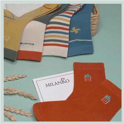 Детские хлопковые носки  (Узор 2) MilanKo D-222 упаковка