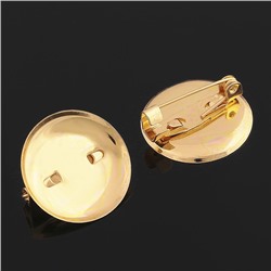Основа для броши с круглым основанием СМ-367, (набор 5шт) 20 мм, цвет золото