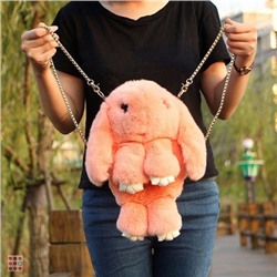 Сумка-рюкзак кролик из натурального меха
