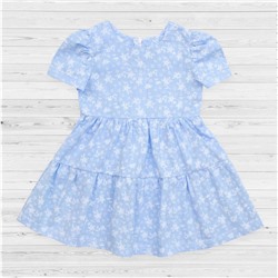 Платье 2280-187 голубой/цветы