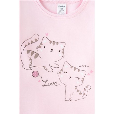 Джемпер для девочки Crockid К 300869 нежно-розовый (леопардовый котенок)
