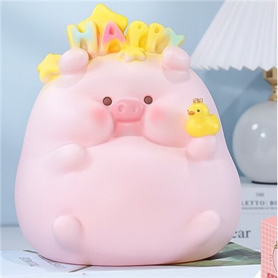 Копилка «Pig happy», pink (19 см), пластик