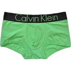 Трусы Calvin Klein зеленые с черной резинкой Steel A017