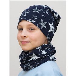Комплект для мальчика шапка+снуд Звездопад, размер 48-50; 52-54; 56-58,  хлопок 95%