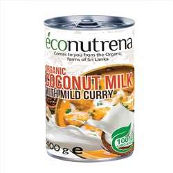 Органическое кокосовое молоко c Карри "Econutrena", 17%, 400мл, ж/б