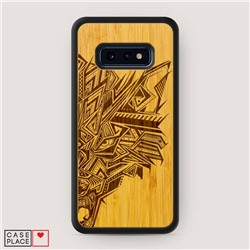 Деревянный чехол Геометрический волк графика на Samsung Galaxy S10E