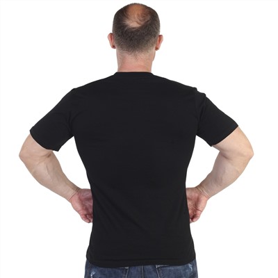 Мужская черная футболка с термотрансфером ЧВКшка