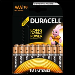 Набор алкалиновых батареек "Duracell", тип AAA, 18 шт