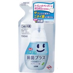 JP/ Lion Look Mamepika Ant-bacterial Plus Refill Чистящий гель д/туалета, антибактериальный, аромат Мяты (сменный блок), Refill 190мл