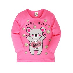 Лонгсливы для девочек "Free hugs pink"