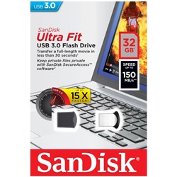 Память SanDisk USB Flash 32GB CZ43 Ultra Fit USB 3.0 хром SDCZ43-032G-G46