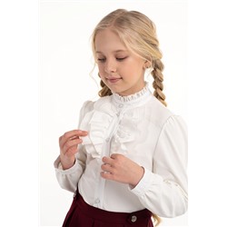 Молочная школьная блуза, модель 06177