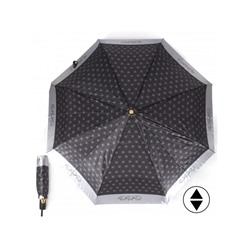 Зонт женский ТриСлона-L 3888,  R=58см,  суперавт;  8спиц,  3слож,  набивной "Фотосатин",  черный 241658