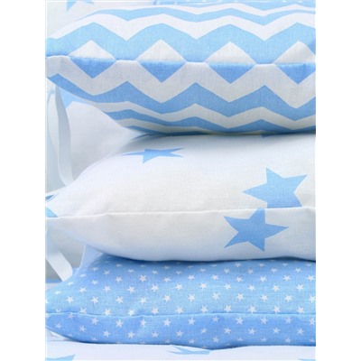 Набор бортиков для новорожденного (одеяло+12 подушек) - Голубой