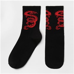 Носки "Красный дракон", цвет черный, размер 23