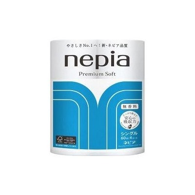 "NEPIA" "Premium Soft"  Однослойная туалетная бумага 60 м. (4 рулона)
