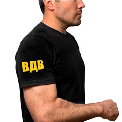 Чёрная футболка с термопринтом ВДВ на рукаве
