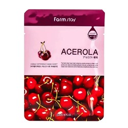 FarmStay Visible Difference Mask Sheet Acerola Маска-салфетка ВИШНЯ, 23мл
