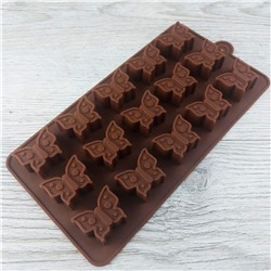 Силиконовая форма для шоколада и льда Бабочки 15 ячеек