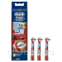 Насадка для электрической зубной щетки Oral-B BRAUN Kids Stages (Тачки), 3 шт.