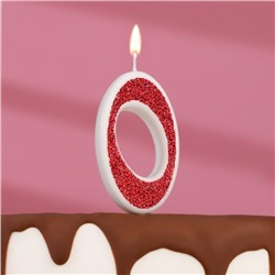 Свеча в торт на шпажке "Рубиновая коллекция", цифра 0, 5,2 см, рубиновая
