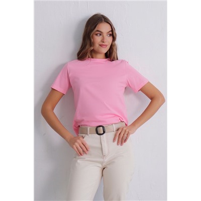 11067 Базовая футболка из хлопка нежно-розовая (остаток: 40, 44)