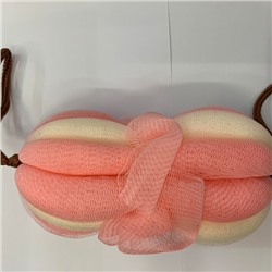 Мочалка нейлоновая "Premium - PANADERA", цвет , белый /розовый, 19*12см (ZIP пакет)