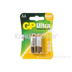 Батарейки GP Ultra AA LR6 алкалин. 1, 5 V 2 шт/упак