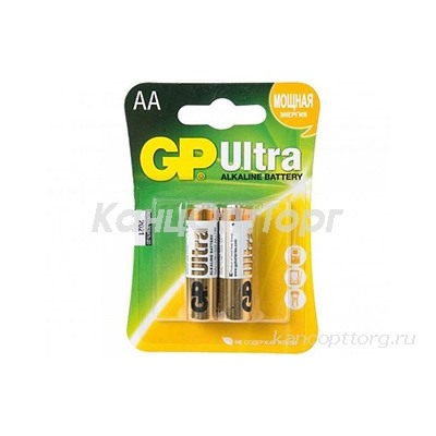 Батарейки GP Ultra AA LR6 алкалин. 1, 5 V 2 шт/упак