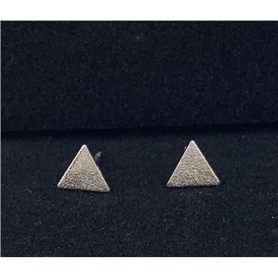 Серьги-гвоздики «Треугольник» (посеребрённые)