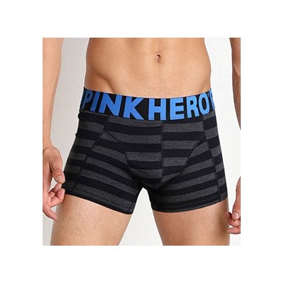 Мужские трусы Pink Hero черные/серые полоски удлиненные PH514-1