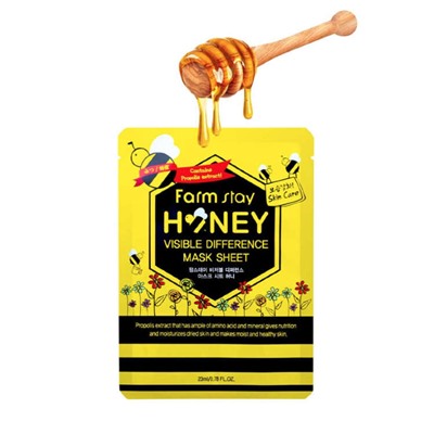 FarmStay Visible Difference Mask Sheet Honey Маска-салфетка HONEY с ПРОПОЛИСОМ, 23мл