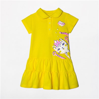 Платье 2141-192 Желтый/Кошка