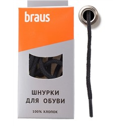 Шнурки Braus 3304 черн кругл 100 см