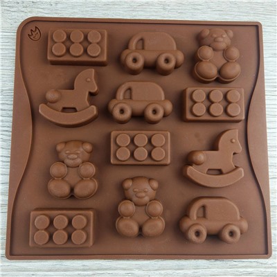 Силиконовая форма для льда и шоколада 12 ячеек Детские игрушки-2