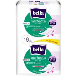 Гигиенические прокладки Bella Perfecta Ultra (Белла Перфекта Ультра) Махi Green, 5 капель, 16 шт