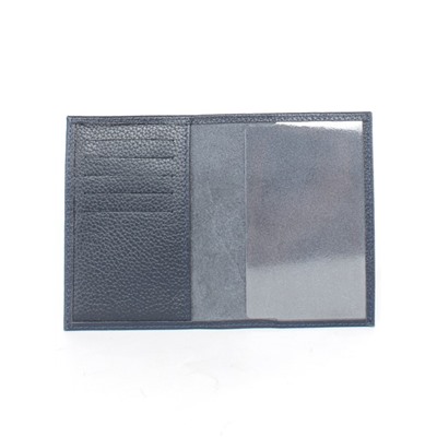 Обложка для паспорта Croco-П-405 (5 кред карт)  натуральная кожа синий св флотер (111)  261083