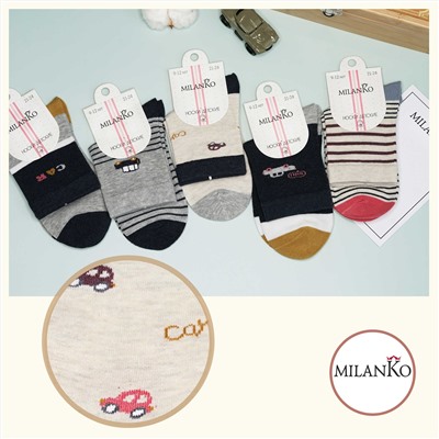 Детские хлопковые носки  (Узор 4) MilanKo D-222 упаковка