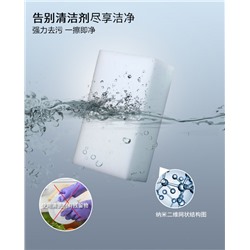 Губка-ластик меламиновая бытовая для мытья кухни, ванны и дома для удаления пятен и стойких загрязнений /10х7х3см./,