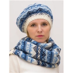 Комплект зимний женский берет+шарф Мариз (Цвет светло-синий), размер 52-54, шерсть 50%, мохер 30%